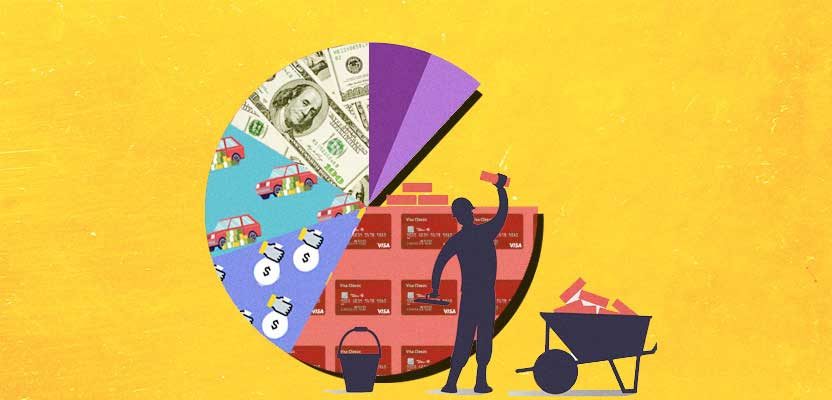 Pie chart representing credit mix