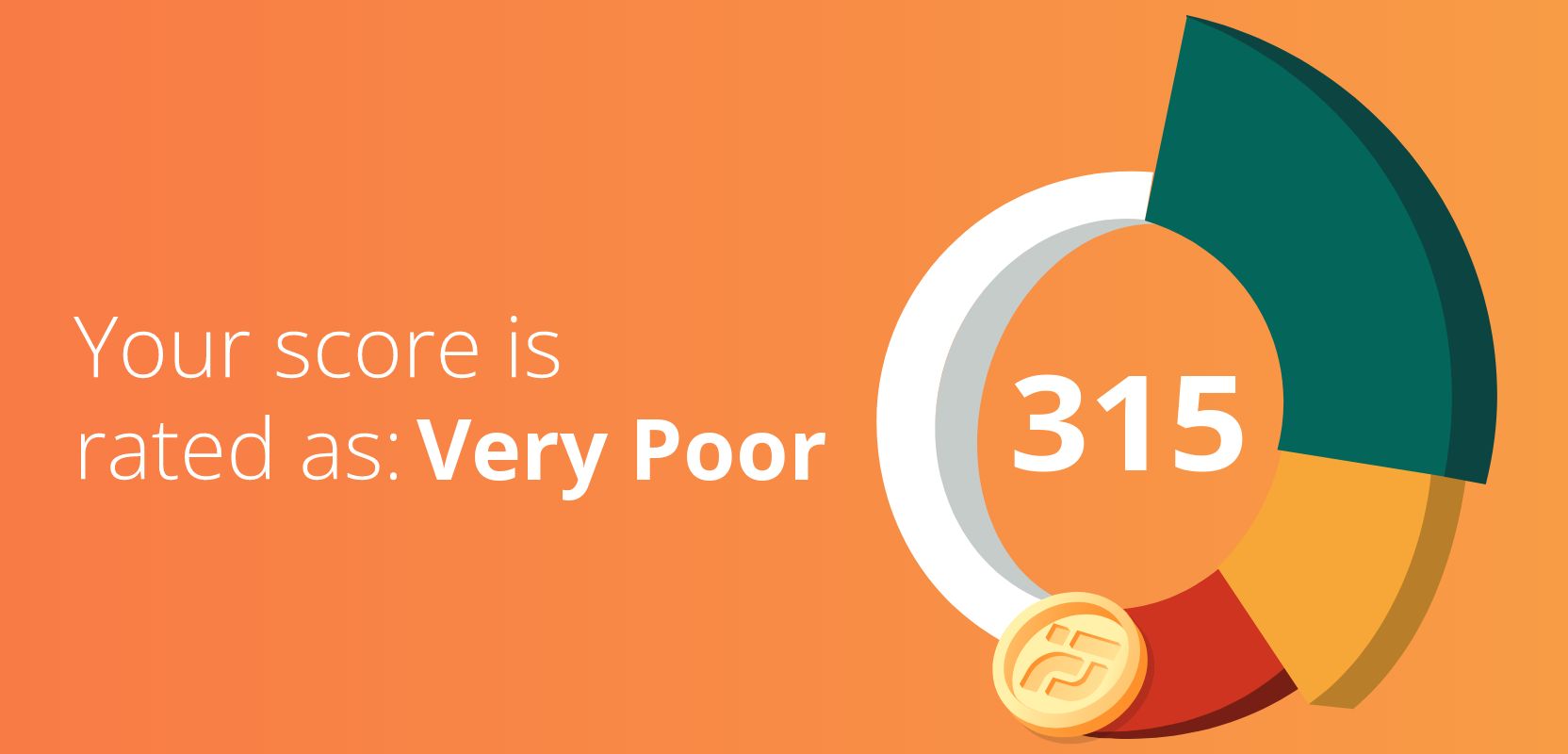 315 credit score rated as Very Poor