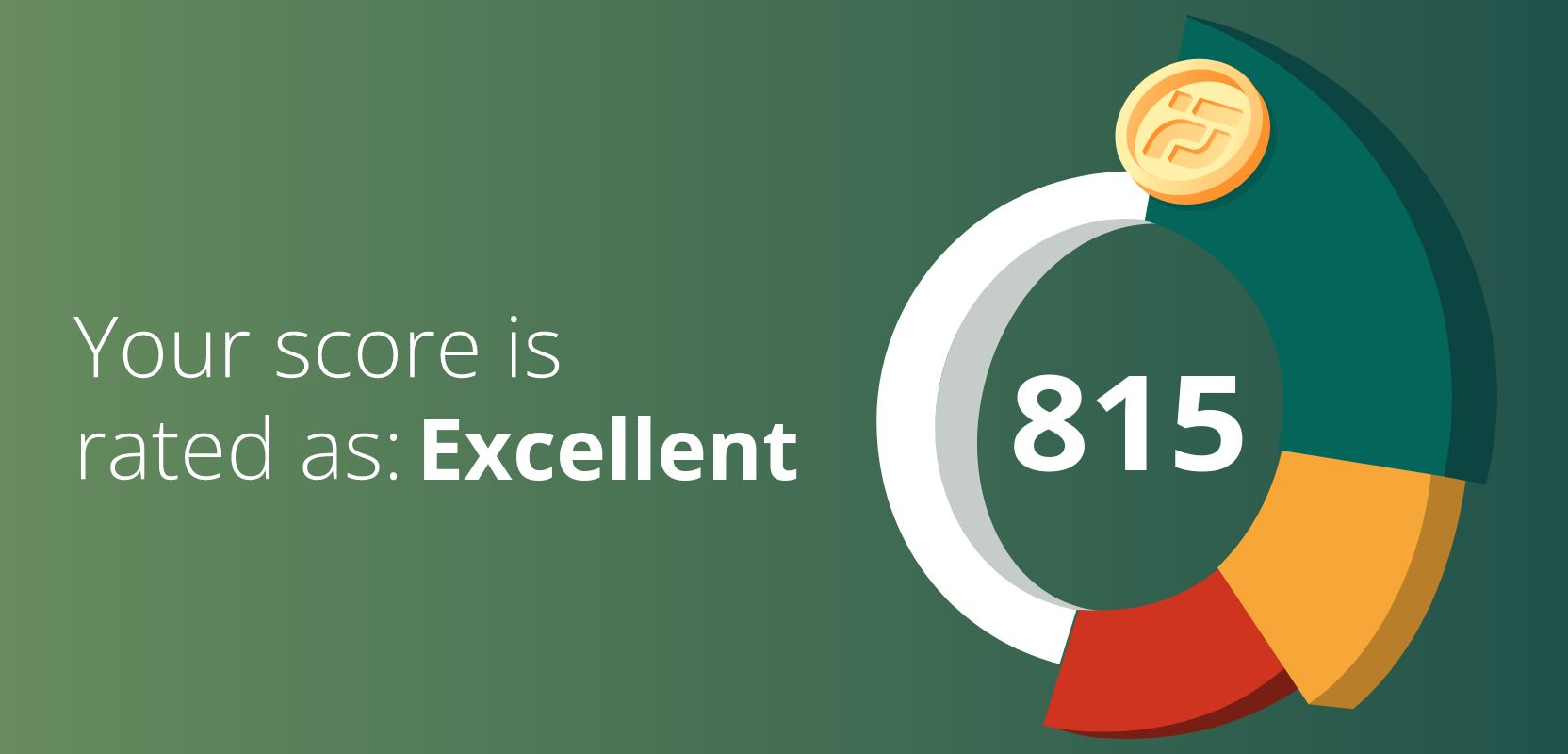 815 credit score rated as Excellent