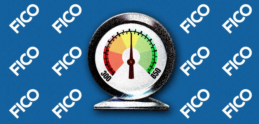 FICO credit score gauge