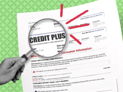 Credit report showing Credit Plus inquiry