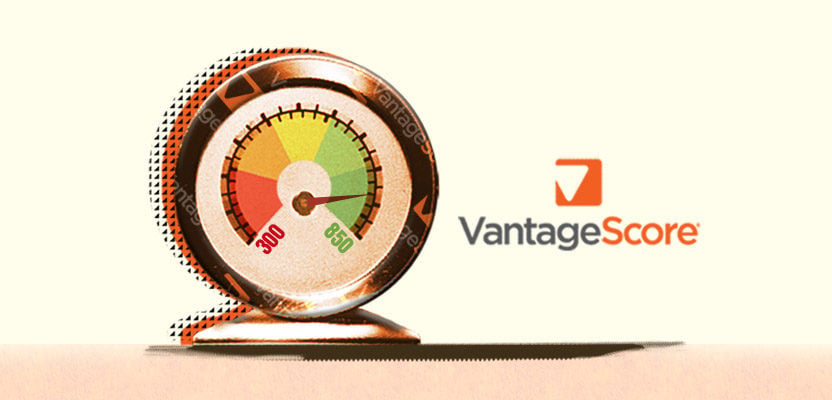 Gauge showing VantageScore credit score range