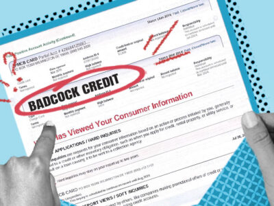 Credit report showing Badcock Credit inquiry