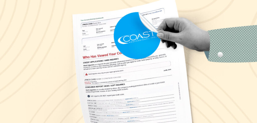 Coast Professional collection company getting removed from credit report