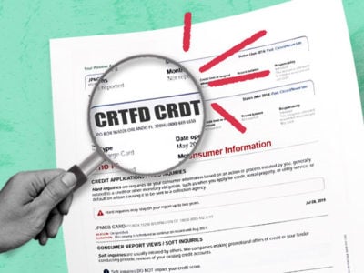 Credit report showing CRTFD CRDT inquiry