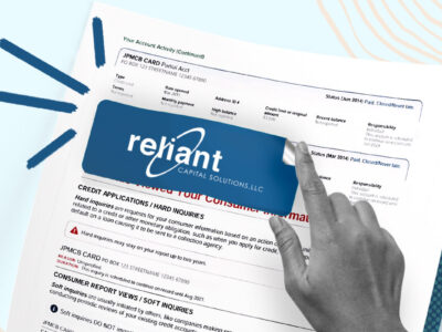 Reliant Capital Solutions collection company getting removed from credit report