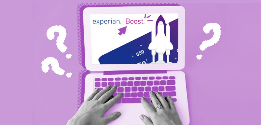 Laptop showing Experian Boost screen