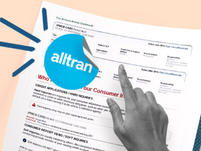 Computer monitor asking whether to remove Alltran Financial Services