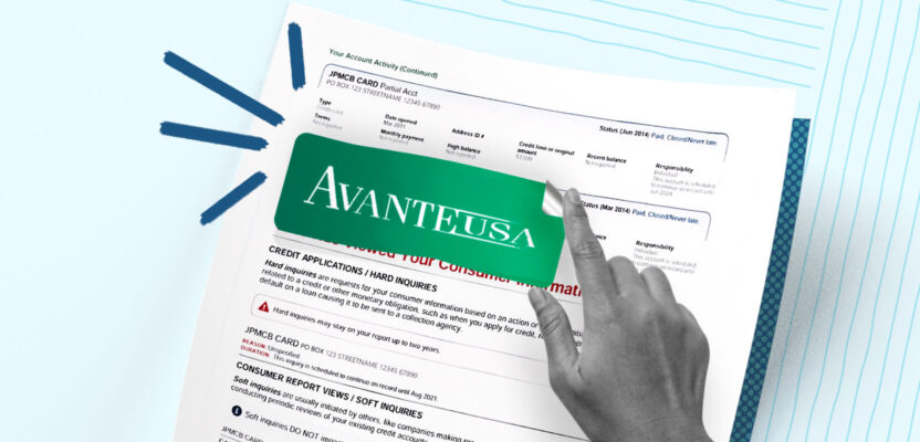 AvanteUSA collection company getting removed from credit report