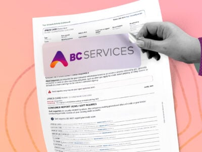 Credit report showing BC Services collection account