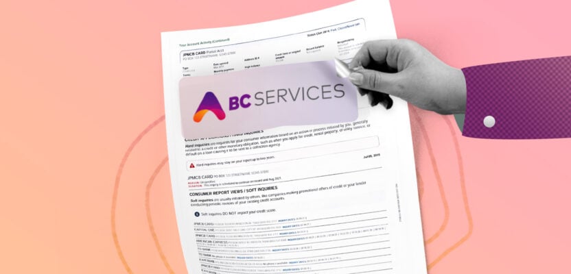 Credit report showing BC Services collection account