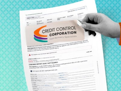 Credit report showing Credit Control Corporation collection account