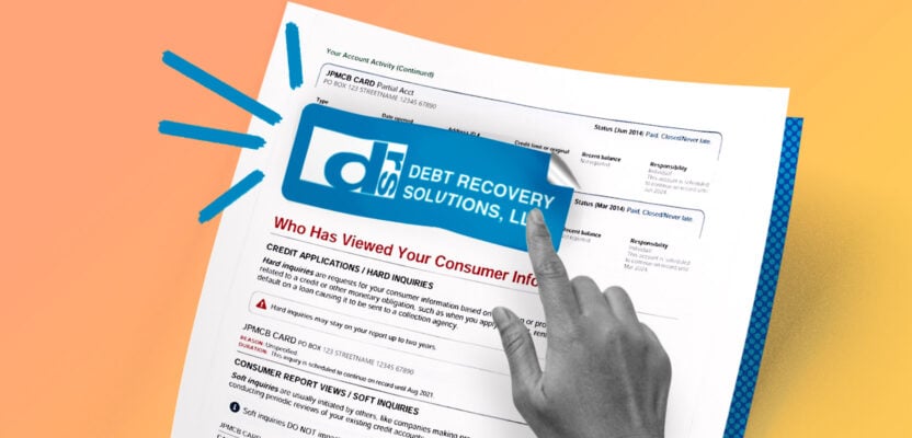 Credit report showing Debt Recovery Solutions collection account