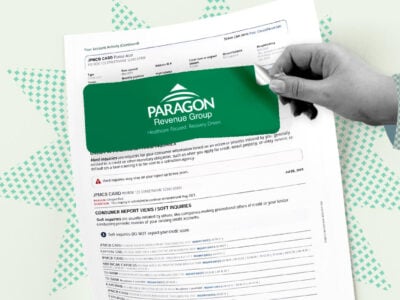 Credit report showing Paragon Revenue Group collection account