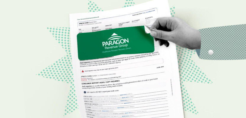 Credit report showing Paragon Revenue Group collection account