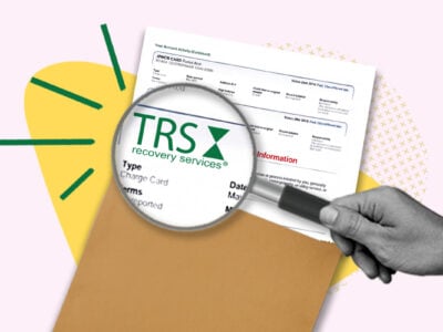 Credit report showing TRS Recovery Services collection account