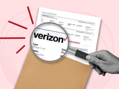 Credit report showing Verizon Collections mark