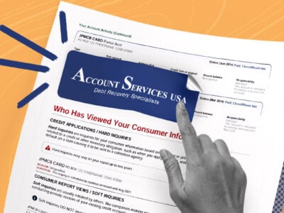 Credit report showing Account Services Collections account