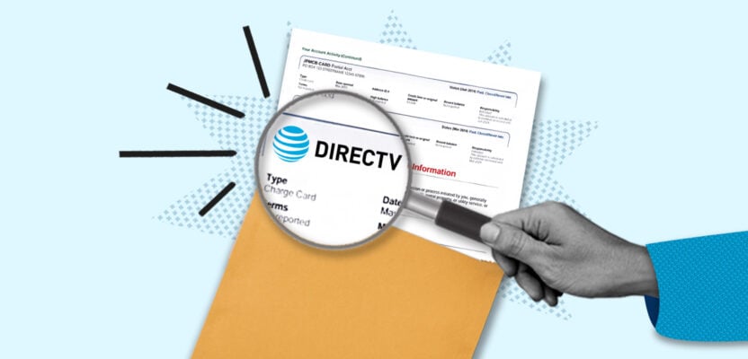 Credit report showing DirecTV collection account