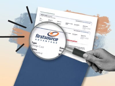 Credit report showing Firstsource Advantage collection account