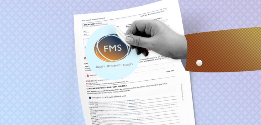 Credit report showing FMS Inc. collection account