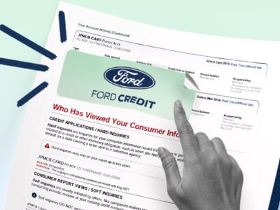 Credit report showing Ford Credit Collections account