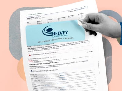 Credit report showing Helvey and Associates collection account