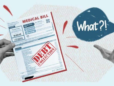 Credit report showing unexpected medical bill in collections