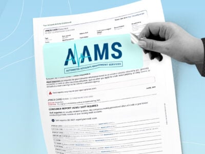 credit report showing aams collections collection account