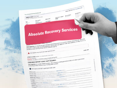 Credit report showing Absolute Recovery Services collection account