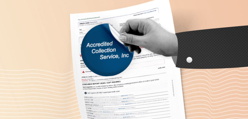 Credit report showing Accredited Collection Service collection account