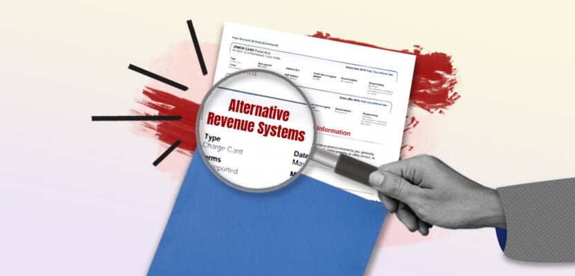 Credit report showing Alternative Revenue Systems collection account