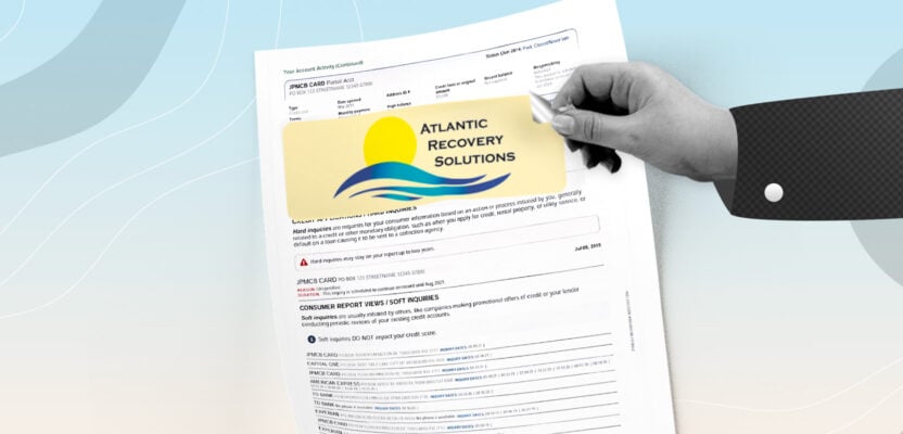 Credit report showing Atlantic Recovery Solutions collection account