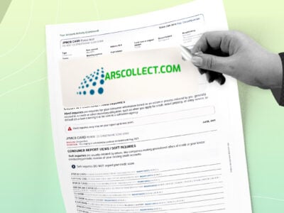 Credit report showing Automated Recovery (ARSCOLLECT) collection account