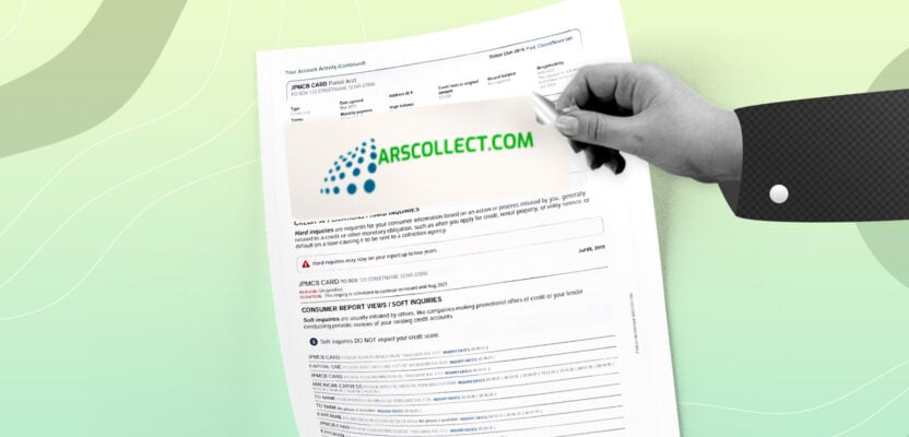 Credit report showing Automated Recovery (ARSCOLLECT) collection account