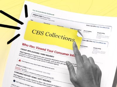 credit report showing cbs collections collection account