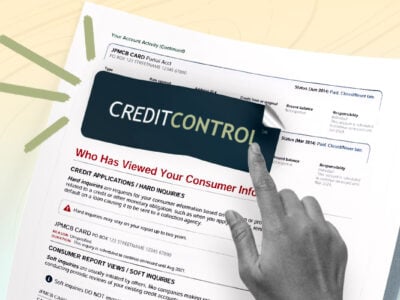 Credit report showing credit control llc collection account