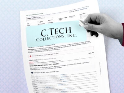 Credit report showing CTech Collections collection account