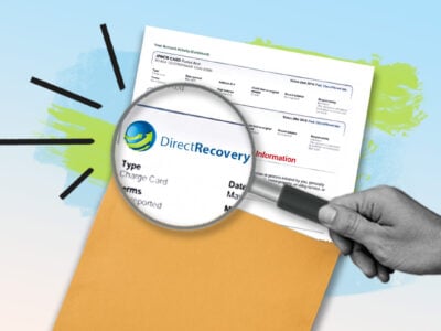 credit report showing direct recovery collection account