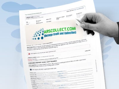 Credit report showing ARSCOLLECT (Durango) collection account