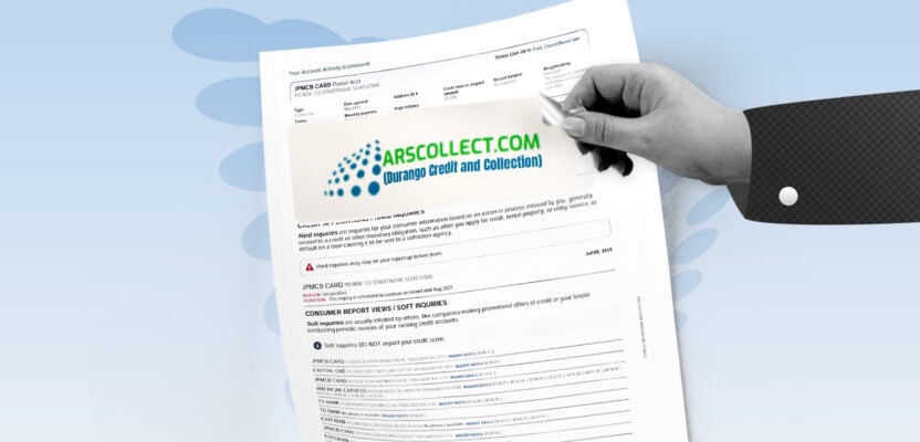 Credit report showing ARSCOLLECT (Durango) collection account