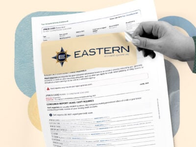 Credit report showing Eastern Account System collection account