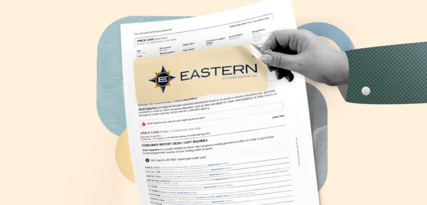 Credit report showing Eastern Account System collection account