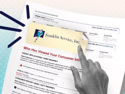 Credit report showing Franklin Collection Service collection account