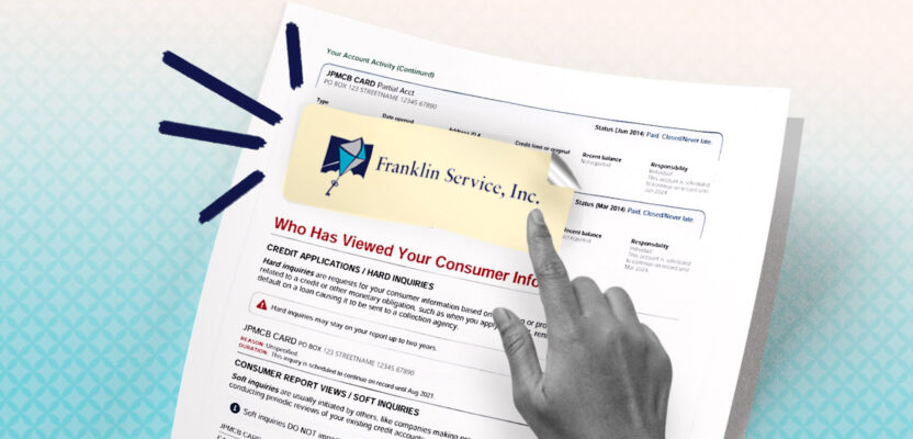 Credit report showing Franklin Collection Service collection account