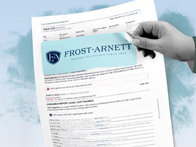 Credit report showing Frost-Arnett collection account