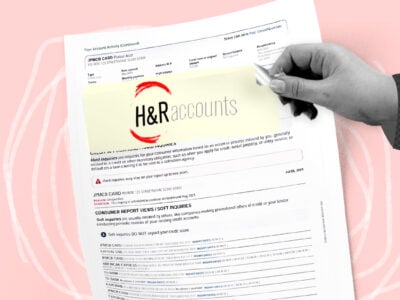 Credit report showing H & R Accounts collection account