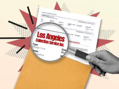 Credit report showing Los Angeles Collection Service collection account