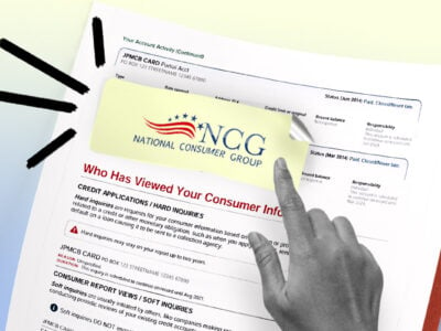 Credit report showing National Consumer Group collection account