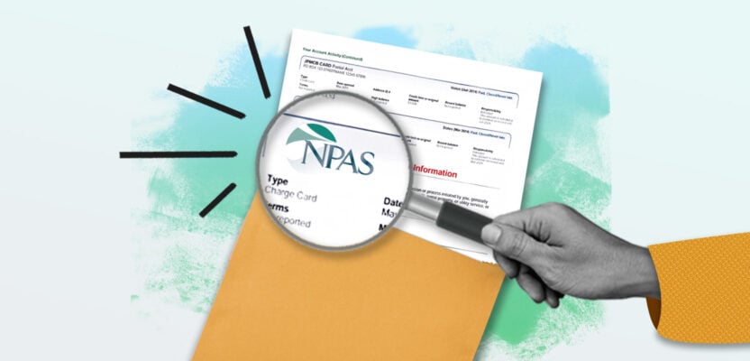 Credit report showing NPAS Solutions collection account